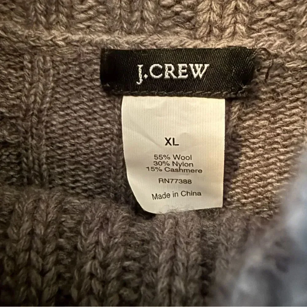 J. Crew Wool Cashmere Blend Cable Turtleneck